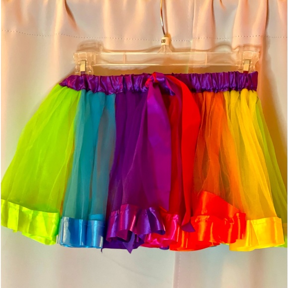 TuTu Girls Rainbow Tule and Satin Ballet Dance Dress up handmade - Picture 1 of 6